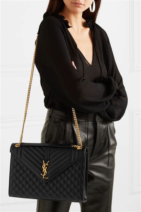 ysl black envelope bag larger size|YSL envelope bag black hardware.